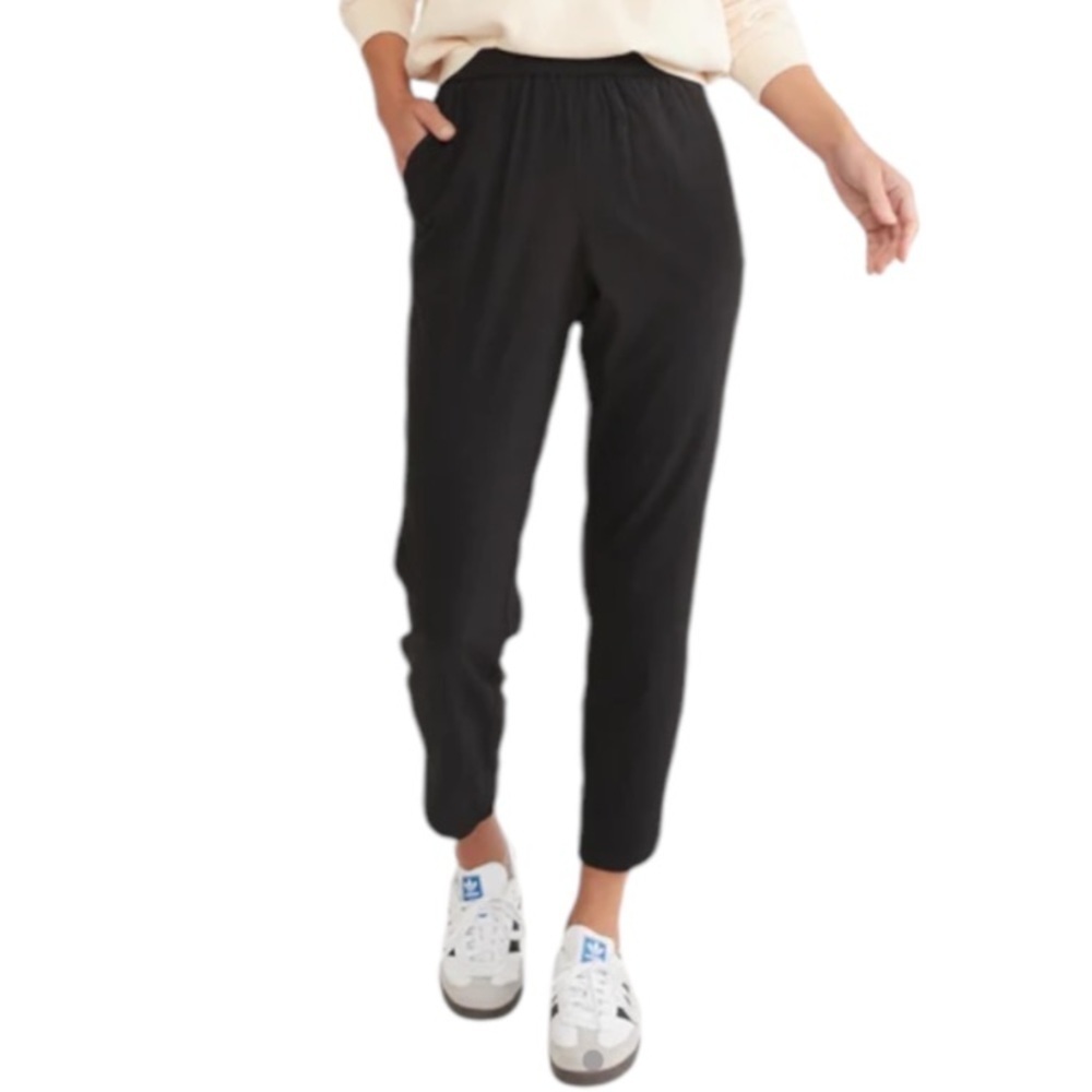 Marine Layer Allison Pant Black XS Elastic Waist Preppy Academia Corpcore